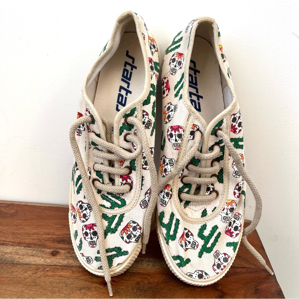 Startas sneakers, Mexican print, vegan canvas, size 9